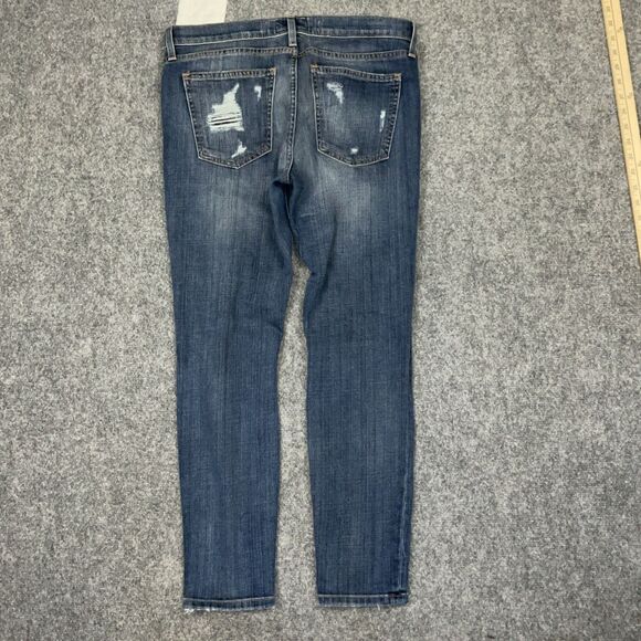 Current Elliott Jeans Womens Size 30 Blue The Stiletto Dark Shredded 80's - Picture 10 of 11